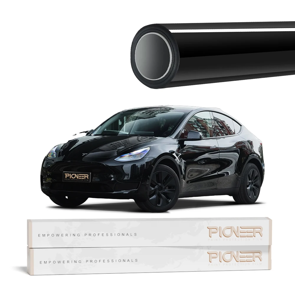PIONEER Anti-Yellowing Self Black Color PPF Film Adhesive Auto TPU Paint Protective Car Wrapping Film