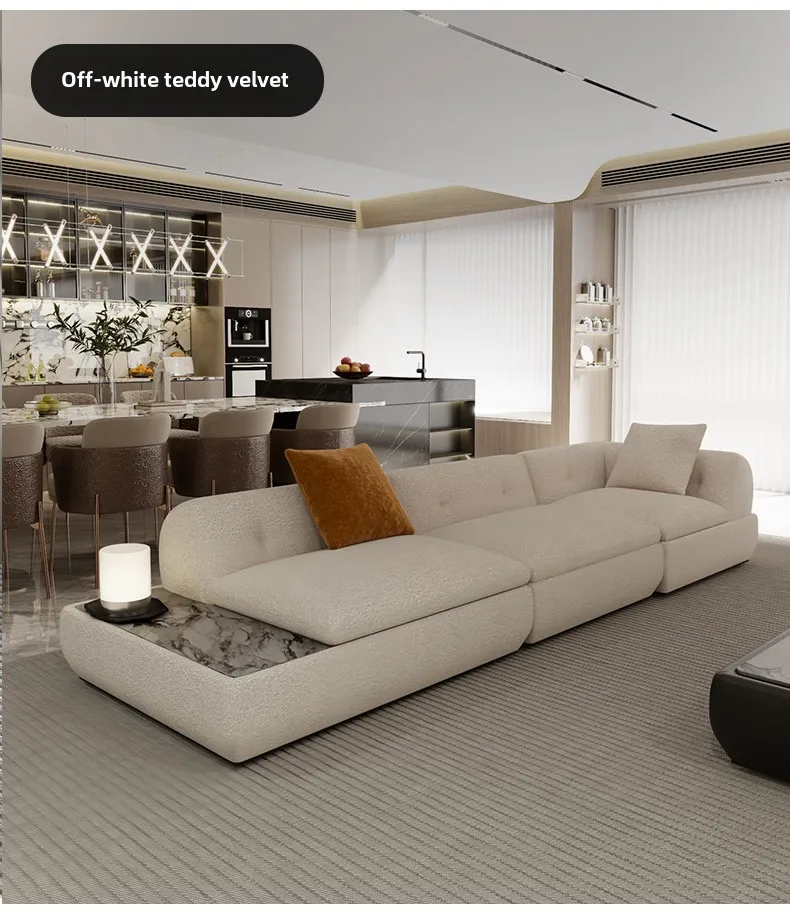 Italian High-End Minimalist Modular Moon combination Sofa Set New Design Genuine Leather Fabric for Luxury Hotel Living Room