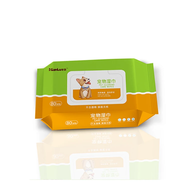Biodegradable Soft Safe Eco Friendly Cleaning Pets Grooming Wet Wipes Pet Product 10000 Bags Non-woven Custom Request BST Care