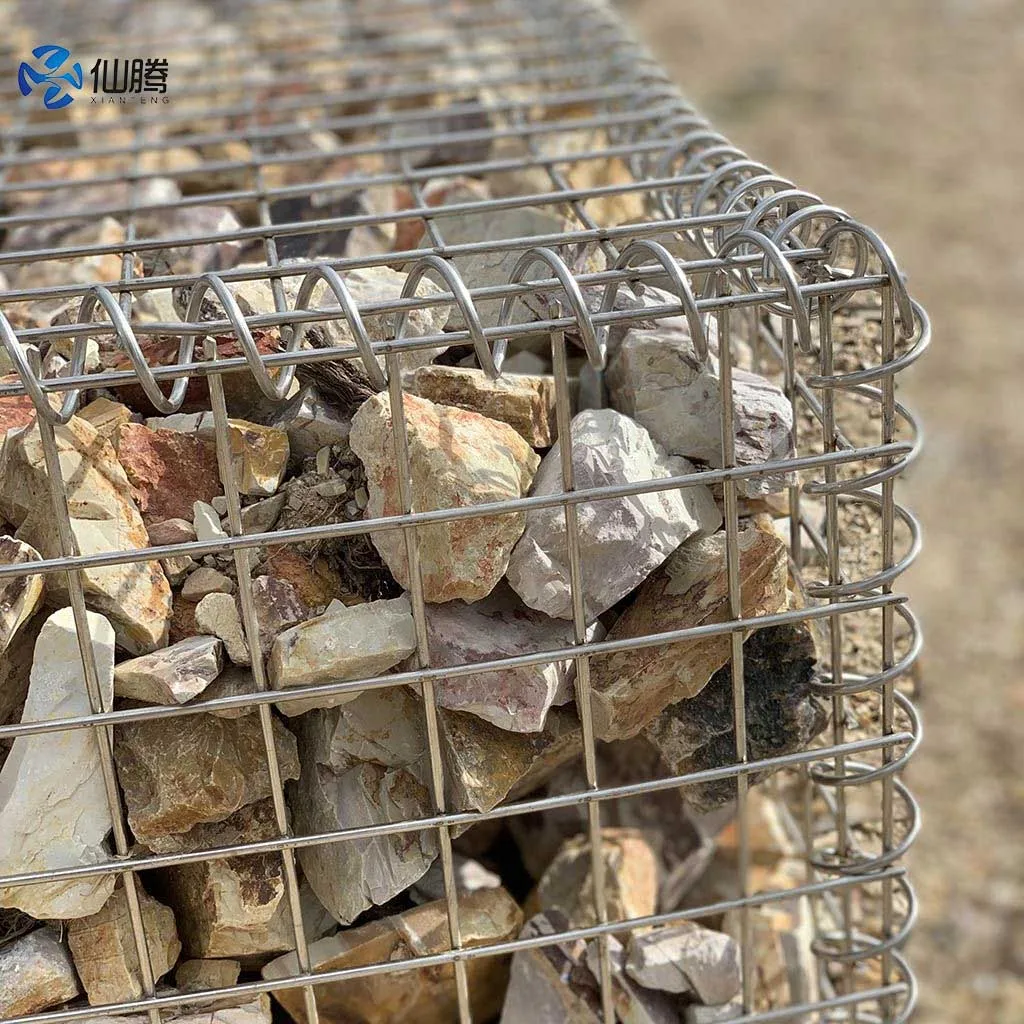 High Quality 1m*1m*2m Welded Hot-dipped Galvanized Low Carbon Steel Wire Mesh Stone Cage Connected with Spiral Ring