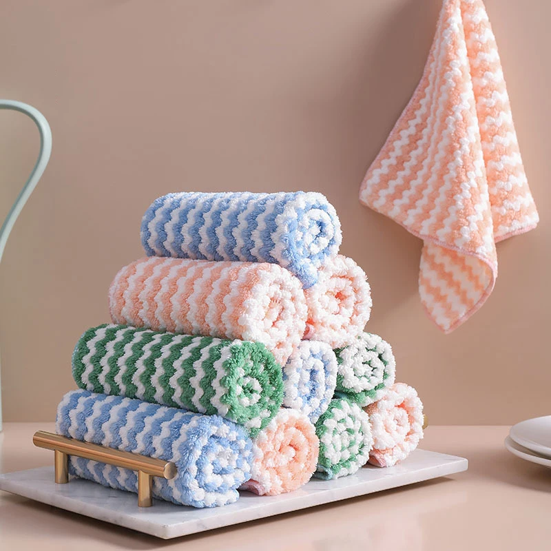 Factory Water Absorbent Thickened Microfiber Kitchen Dishcloth Dishtowel Cleaning Cloth Dish Cloth Dish Towels For Kitchen