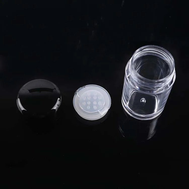 
Beauty Containers Small Plastic Cosmetic Jars 10 Gram Lip Balm Pot Black Lids 