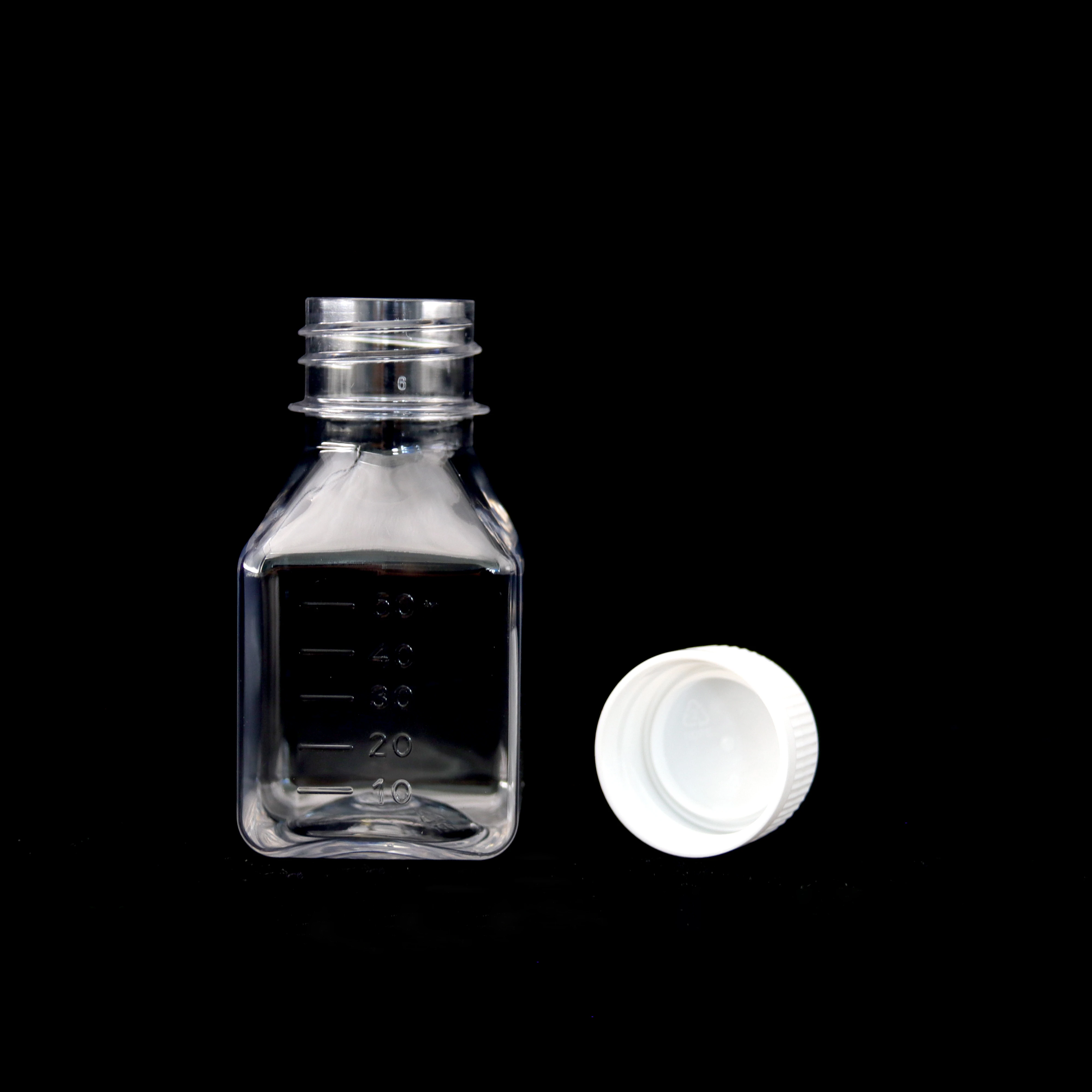 laboratory bottles 50ml 100ml 125ml 250ml 500ml 1000ml PETG sterile  Culture media bottles