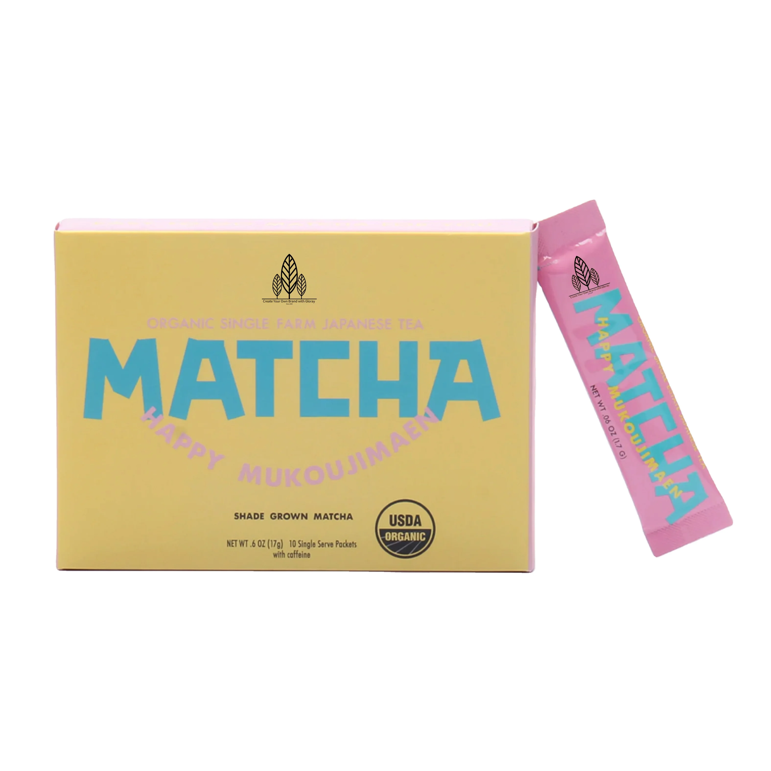Органический маття Happy Matcha Sticks зеленый чай порошок происхождения Премиум кулинарный класс высокого качества OEM