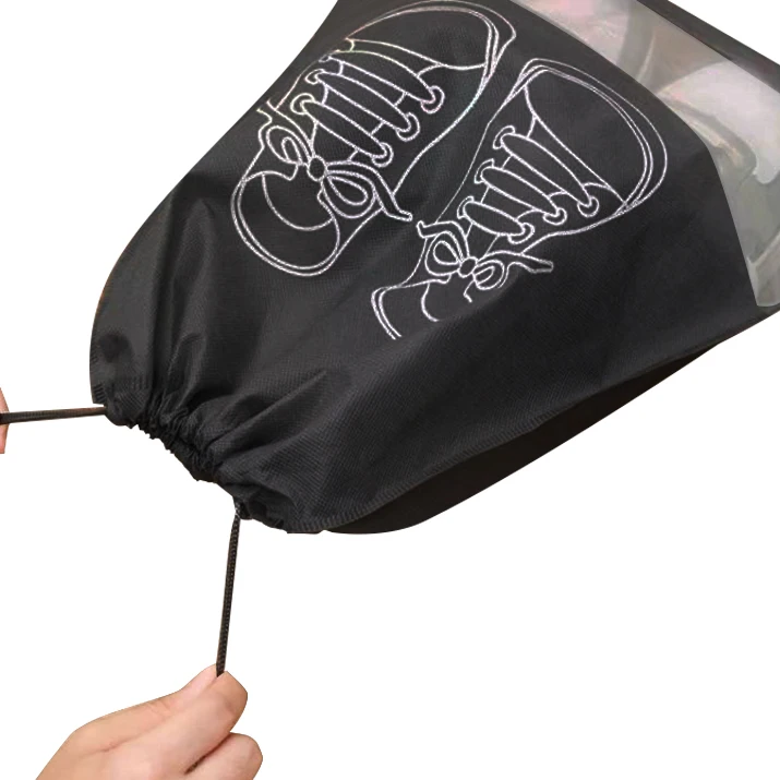 HUAQING packing Promotional custom high quality cheap drawstring non-woven storage shoe bag