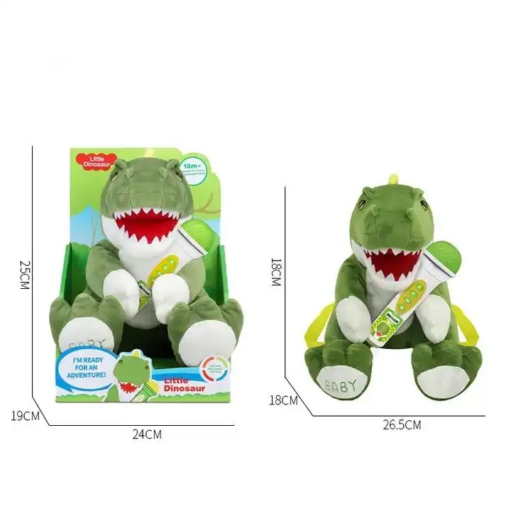 Custom New Small Dinosaur Soft Toys Christmas Gift for Kids Plush Stuffed Animal Cute Dinosaur Toy With Microphone