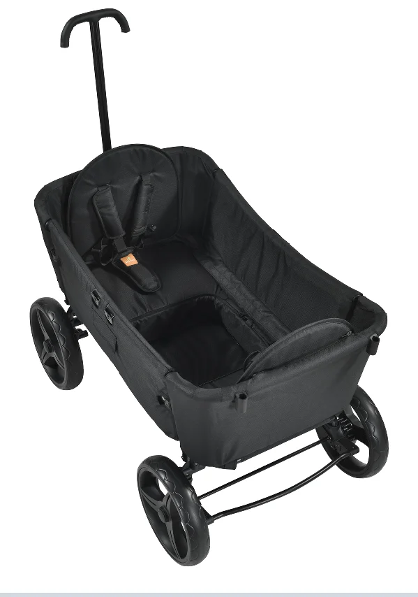 Black Collapsible Wagon Outdoors Multi-function Suitable Folding Camping Trolley Cart For Infant Babies