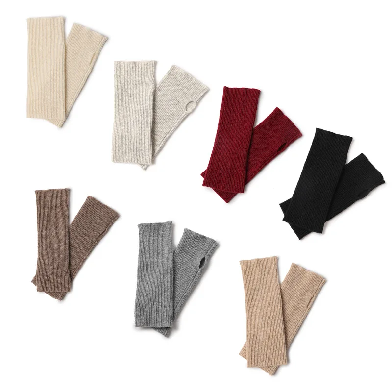 Gloves Manufacturers Wholesale Custom Design Luxury Winter Warm Fingerless Cotton Wool Cashmere Gloves For Women
