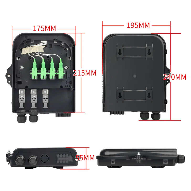 12 Months warranty Wall Pole Manufacturer FTTH Ip65 8core  ABS Mounted Fiber Terminal ODP 8 Core CE Fiber Optic Distribution Box