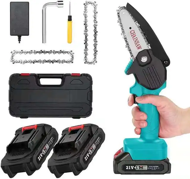 Rechargeable single flashlight chain saw portable 4 inch 6 inch mini chainsaw cordless chainsaw suitable for garden carpentry