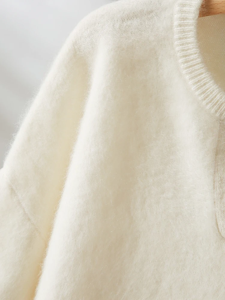 Женский кашемировый свитер на заказ весенний белый и простой вязаный оптовая цена