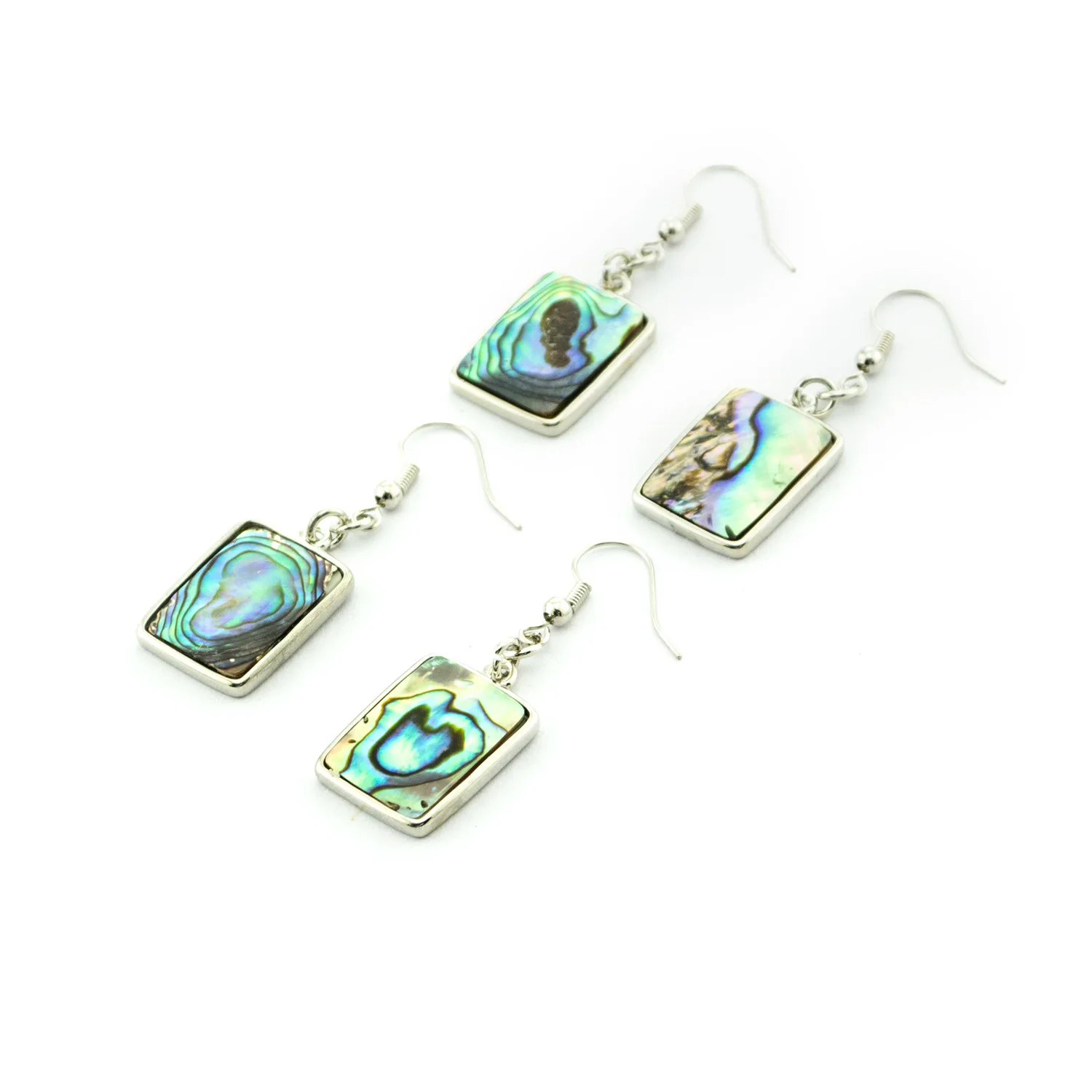 New Design Creative Jewelry Stripe Rectangle Abalone Shell Drop Earring For Women
