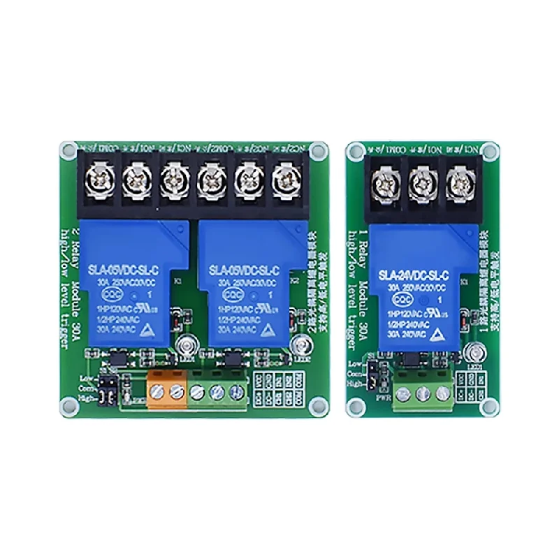 1 или 2-канальный релейный модуль 30 А с изоляцией оптической муфты поддерживает высокие и низкие пусковые устройства 5 в 12 В 24 В