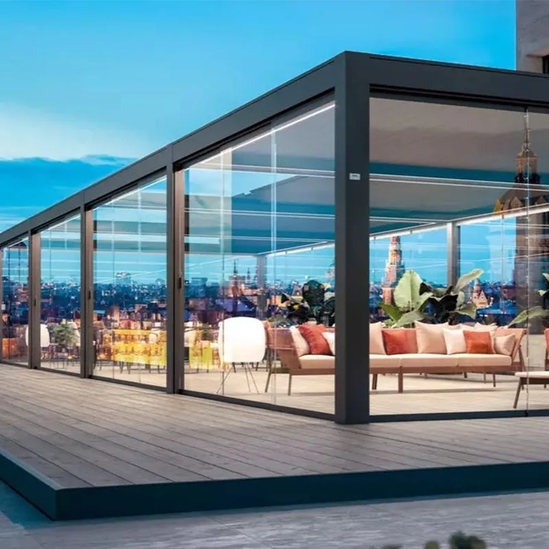 Oem Design Luxury Retractable Sunshade Waterproof Adjustable Outdoor Aluminum Pergola