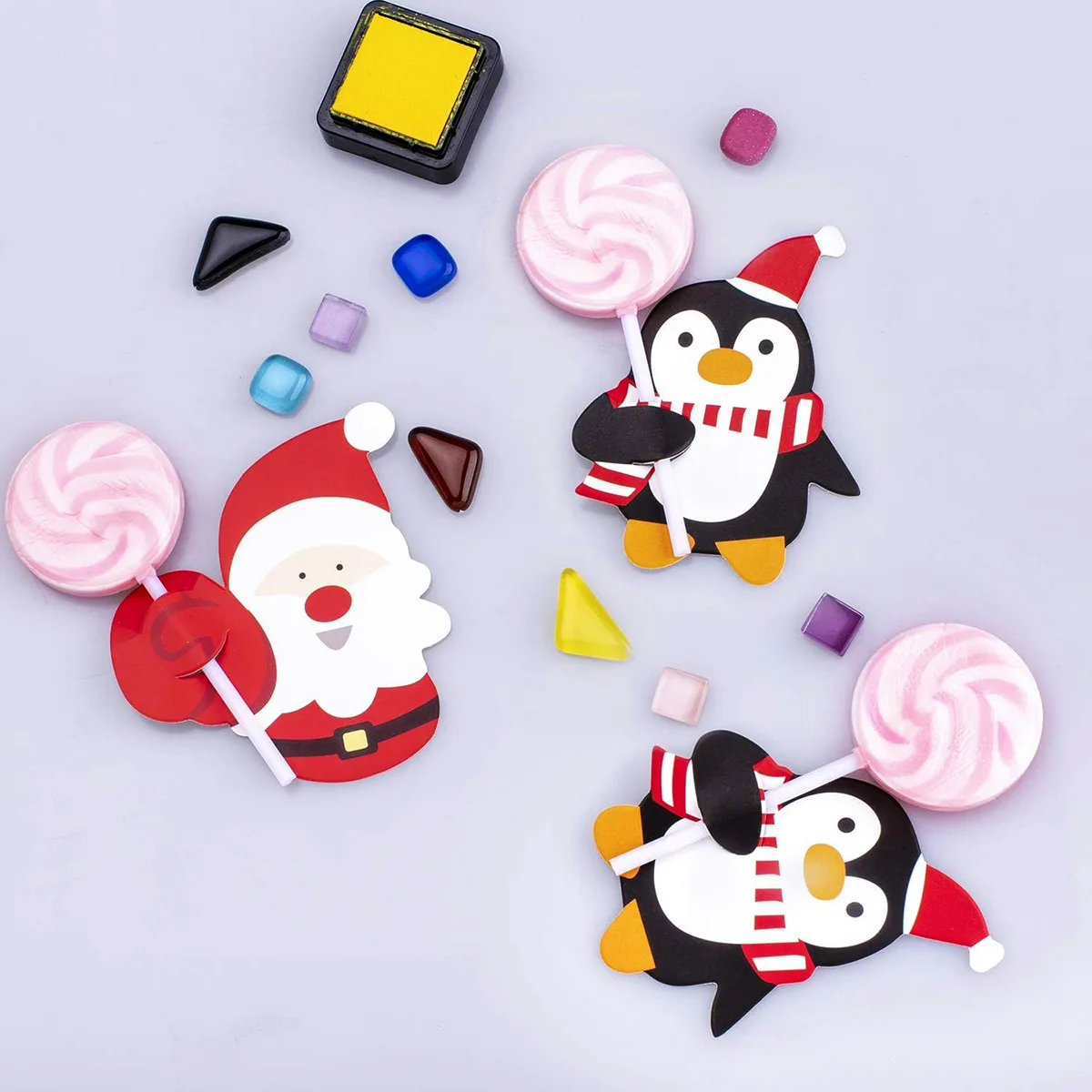 Wholesale 50 PCs Christmas Lollipop Paper Candy Holder Cards for Candy Package Wrapping Party Supplies