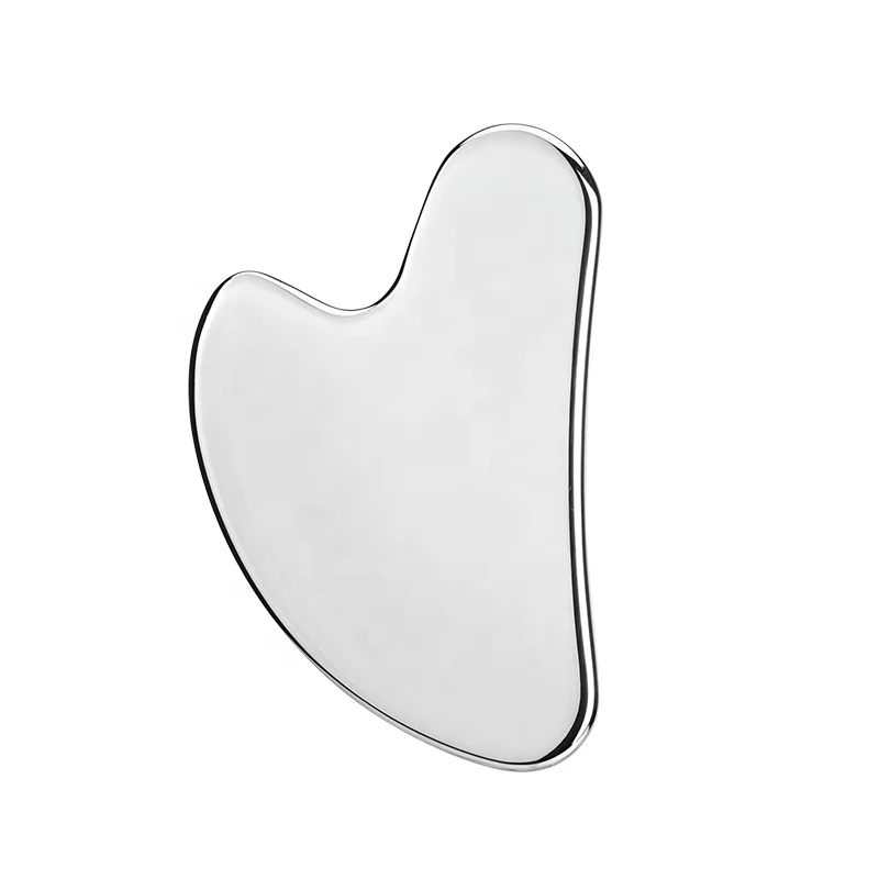 Wholesale Custom Logo Stainless Steel Gua Sha Metal Guasha Facial Scraping Massage Tool with Bag Packed