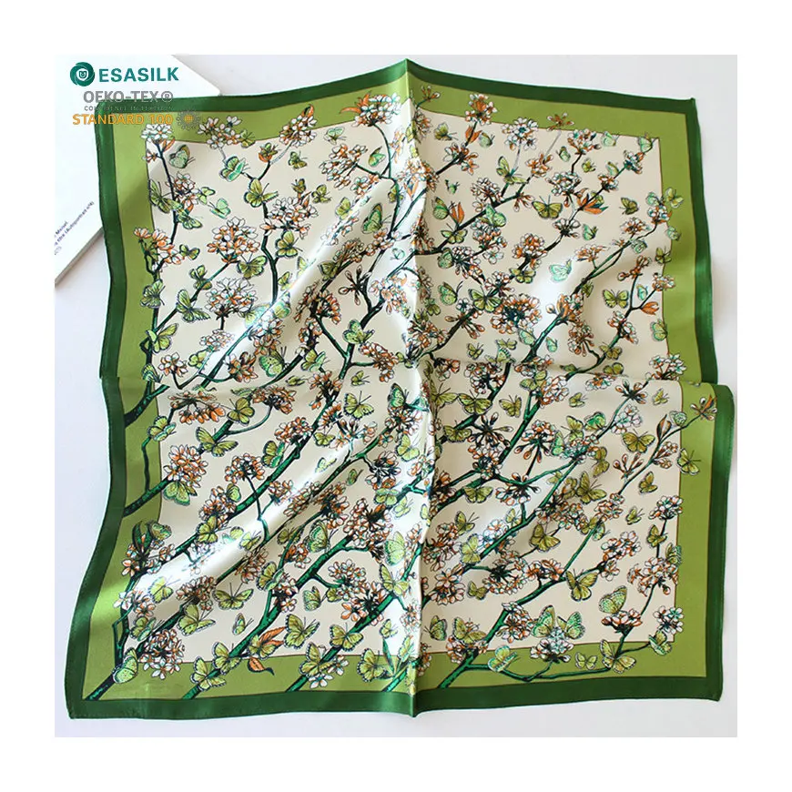Bulk Italian silk scarves high quality head scarves wholesale ladies silk neck scarf