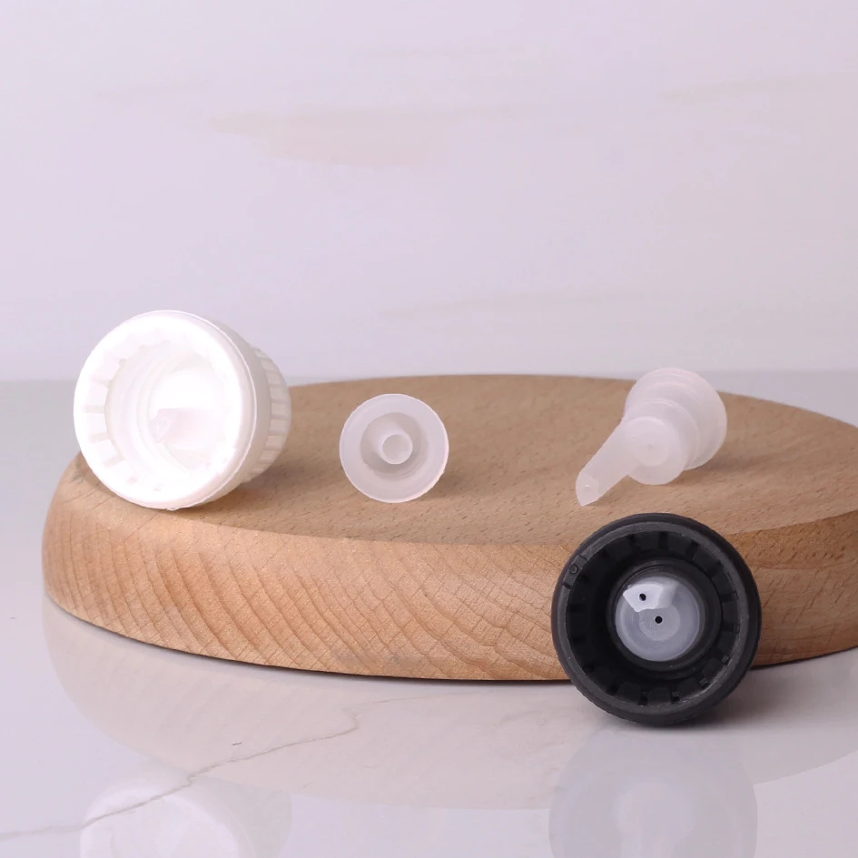 18mm Euro Dropper Black White Small Head Tamper Evident Screw Cap Non-refillable Essential Oil Dropper Cap