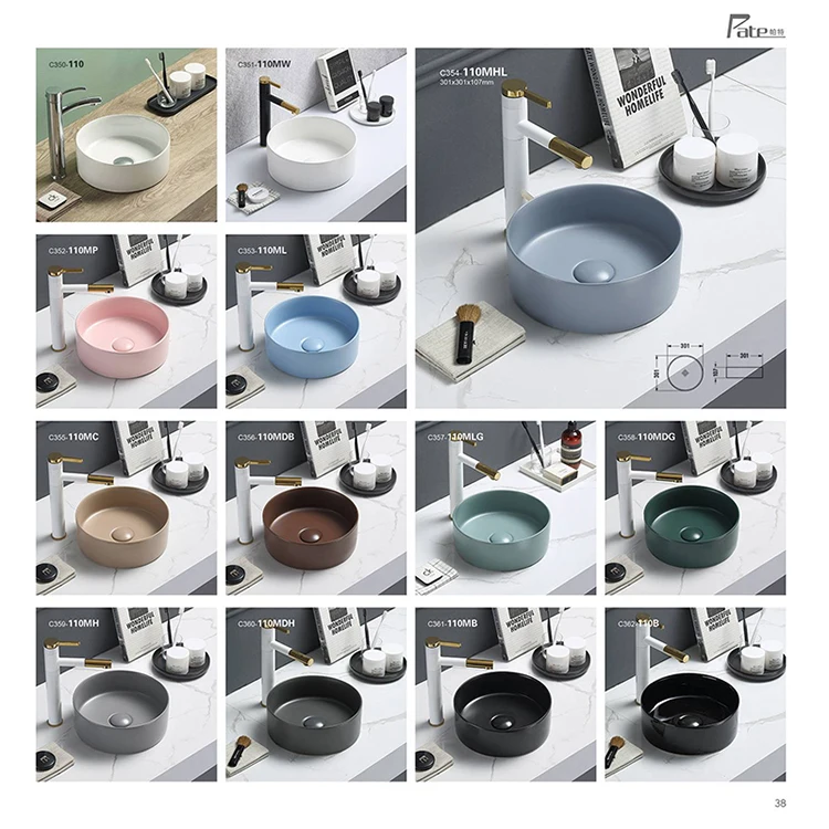 Matt color bathroom countertop mounted chaozhou factory lavoar wasbak CE sink for bathroom table top ceramic basin