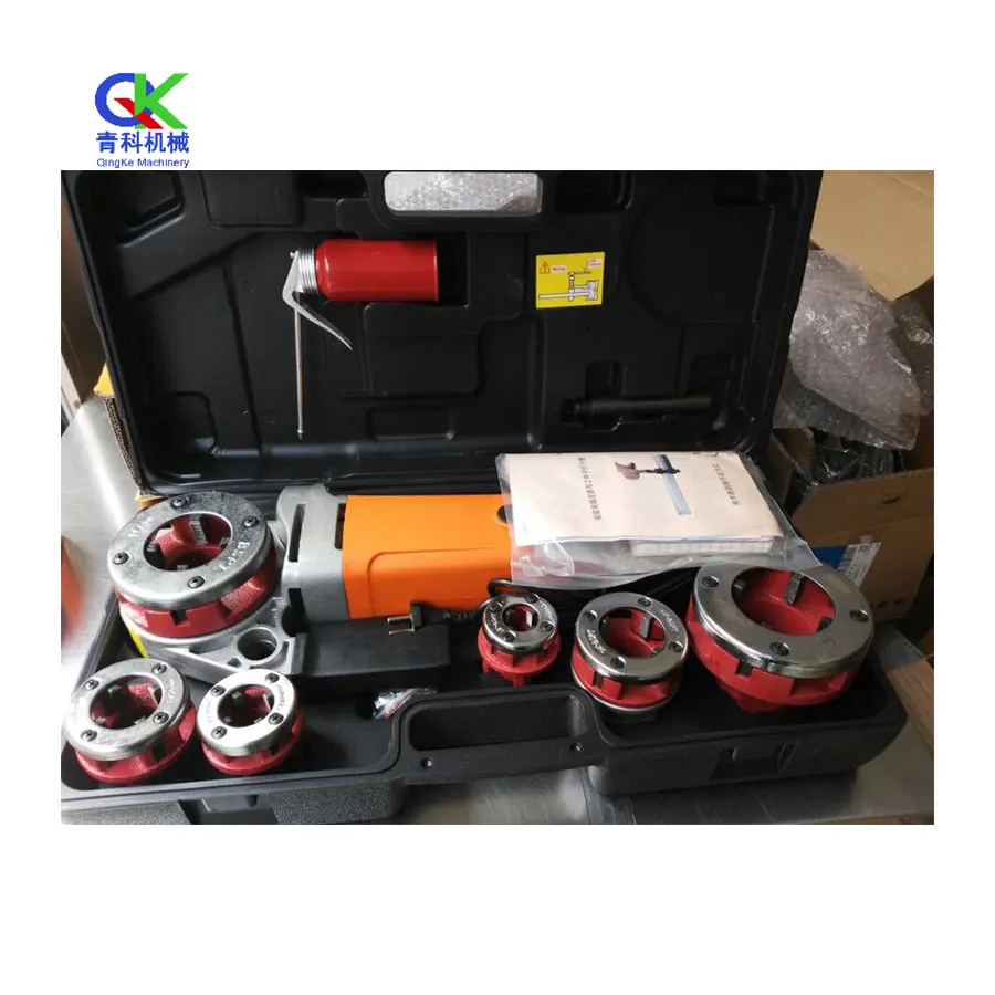 Clean thread and replace die head quickly Plumbing Tools Portable Electric Pipe Threading Machine