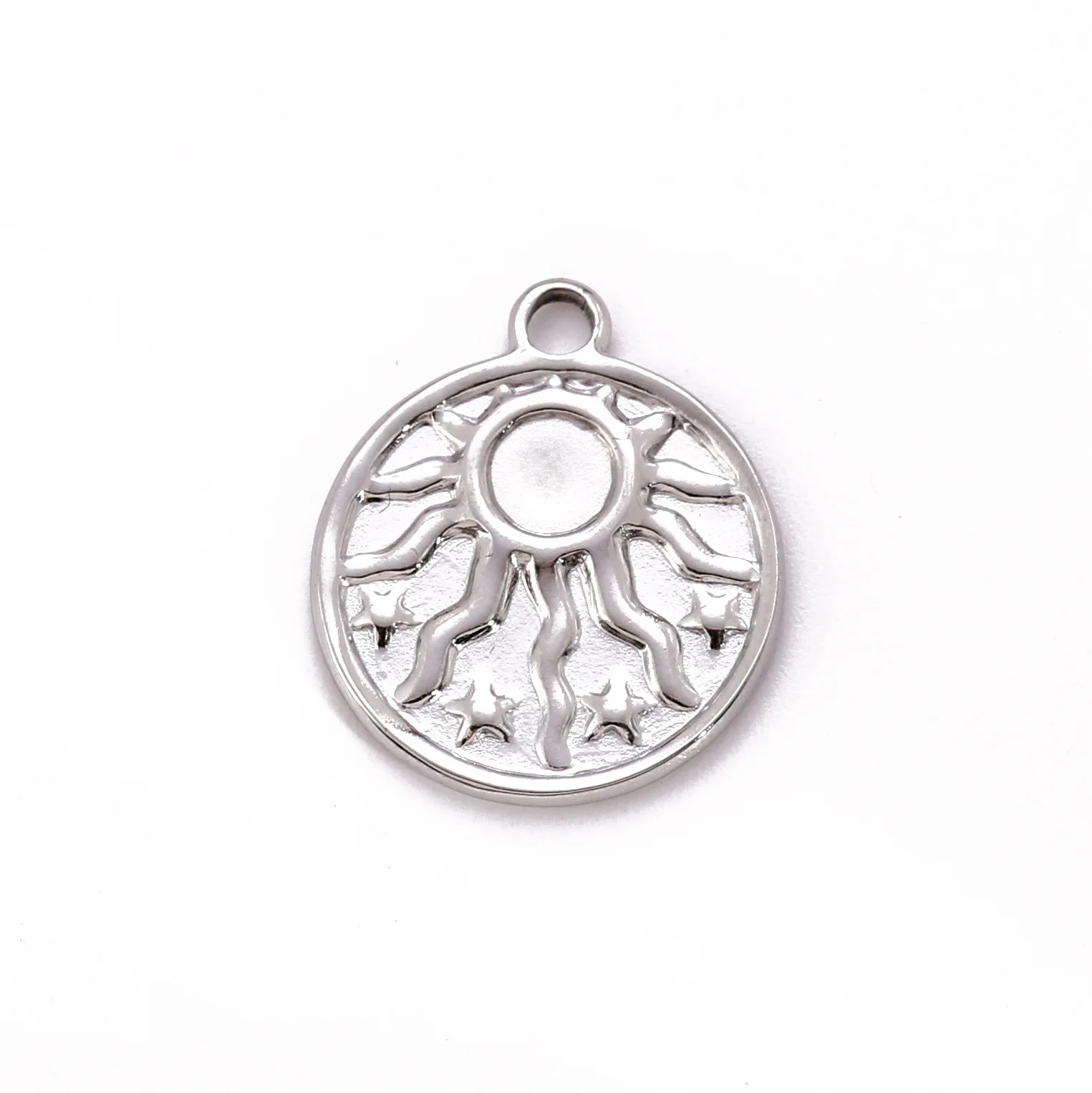 Stainless Steel Hydraulic Sun Star Pendant For Diy Necklaces Earrings Jewelry Accessories Supplies