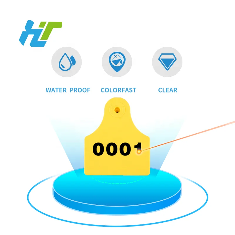 CH0027+CH0002 Large Plastic Livestock Ear Tags for Sheep Cattle Calf Hog with Number