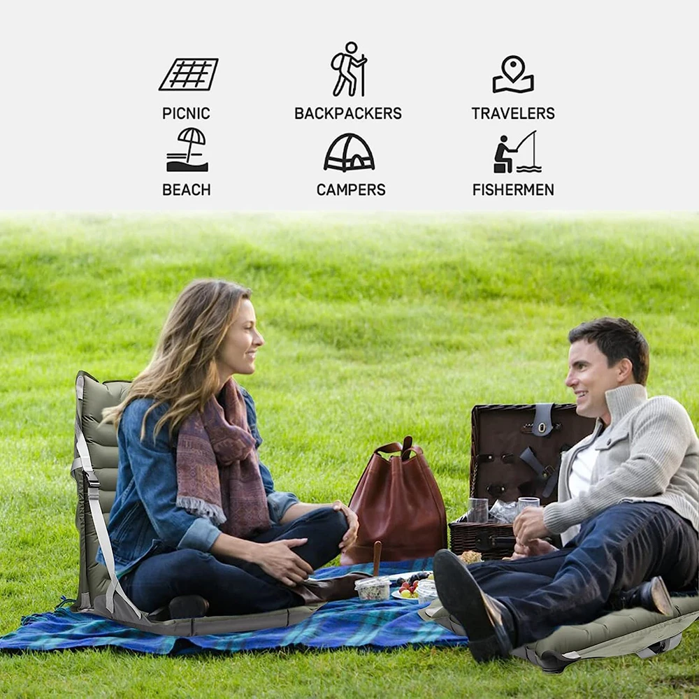 Stadium Inflatable Seat Cushion Portable Self Inflating Seat Pad for Airplane Camping Car Boat Traveling