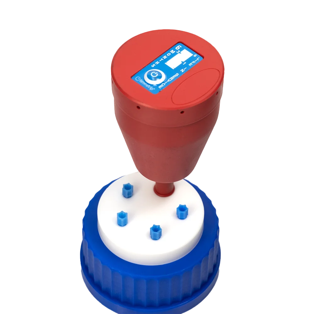 Blue GL80 Solvent Safety Waste Cap with 4 ports Including 4 x fitting 3.2mm. 1 set/pk