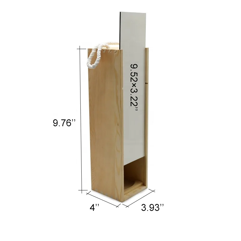 Sublimated Red Wine Gift Wood Boxes Wine Bottle Case Custom Wooden Wine Gift Box