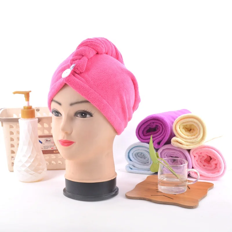 Wholesale custom towel for hair drying Spa Wrap plush Hair Head Turban Microfiber Towel microfibre hair towel wrap