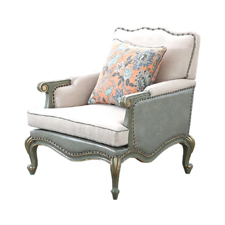 Factory direct price  Antique Classic American Style Linen Fabric Living Room Sofa