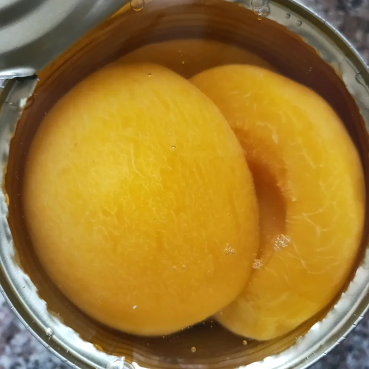 Hot selling snacks preserved canned fruits food slices canned yellow canned peaches