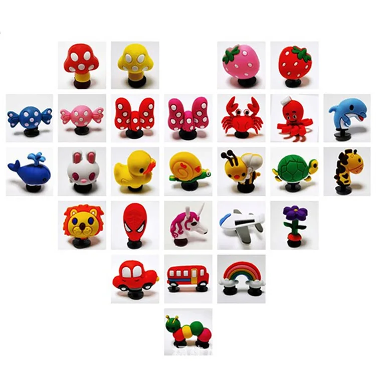 customized 3D cartoon character design soft pvc designer charms for diy charm for kids