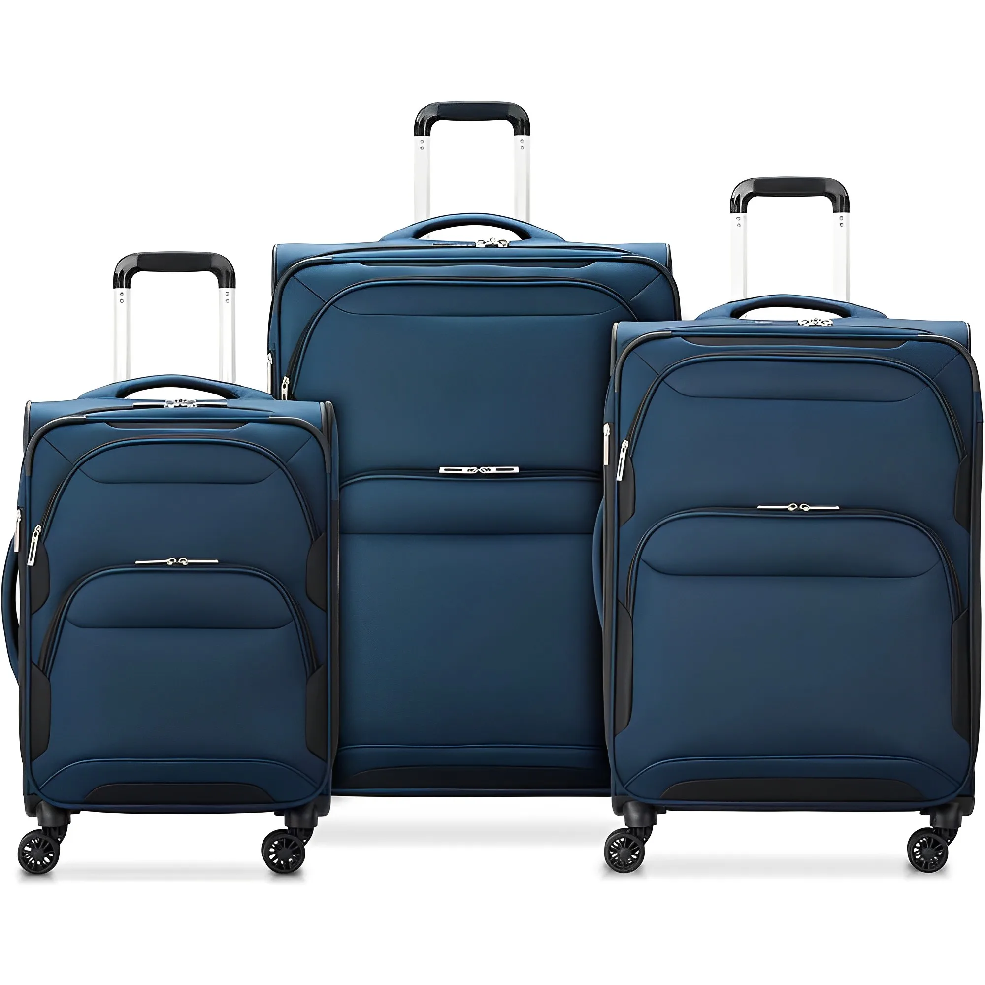 Lightweight Soft Fabric Multifunctional Luggage Waterproof Oxford Luggage Sets 3 Piece Expandable Capacity Travel Suitcases