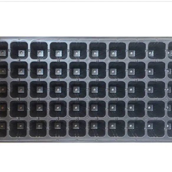 Large Deep 72 Cell PS Black Plastic Forest Nursery Seedling Trays with lid for Tree Seed Propagation