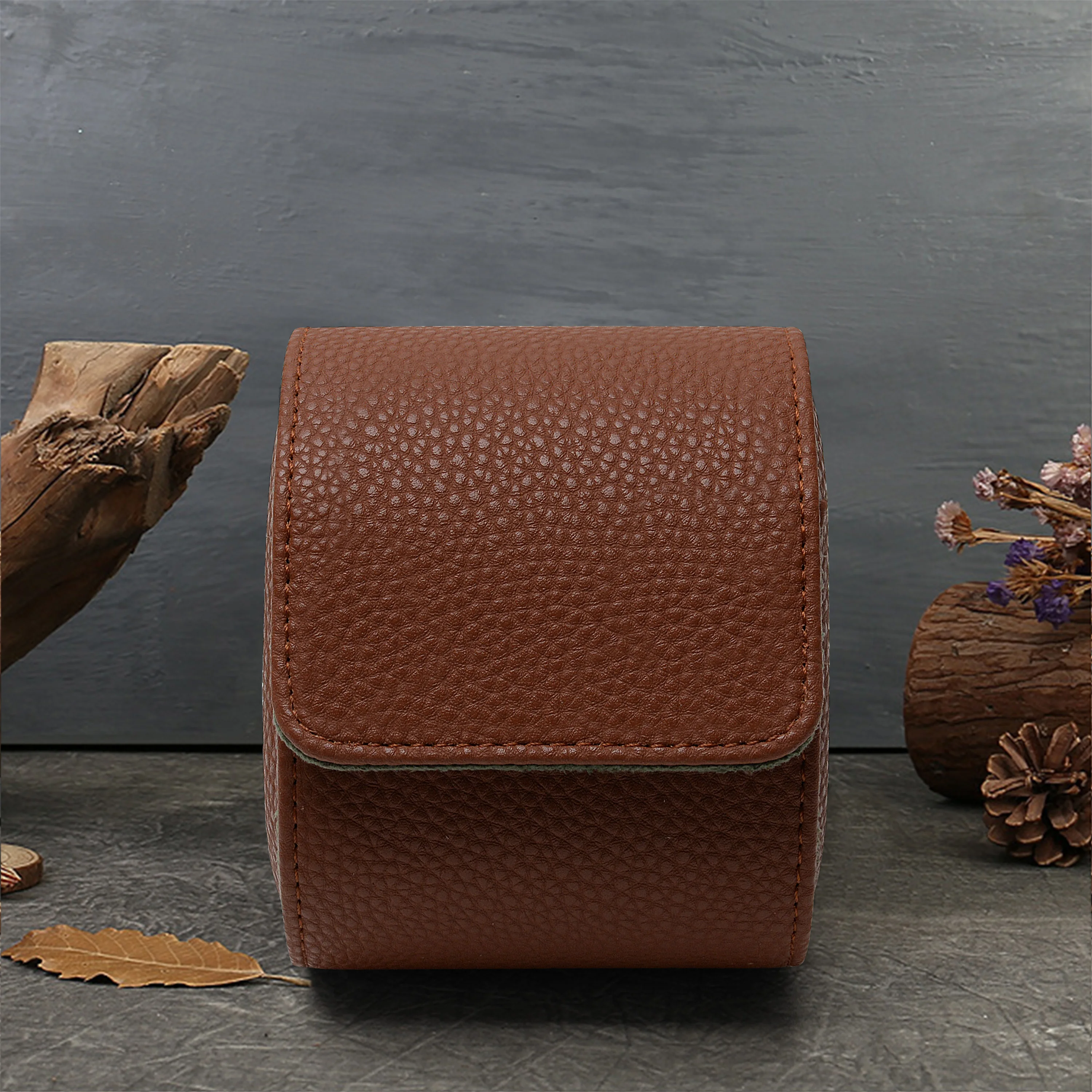 Wholesale New Trends customizable beautycase Luxury Brown Leather Jewelry Cases Men Watch Sets For Hotel Gift 1 solt With Box
