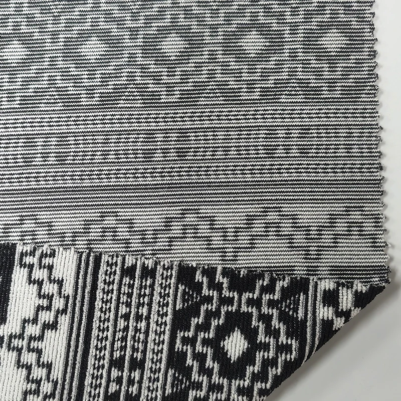 Factory custom pattern 213gsm 100%polyester black terry towel jacquard fabric for coat,sweater