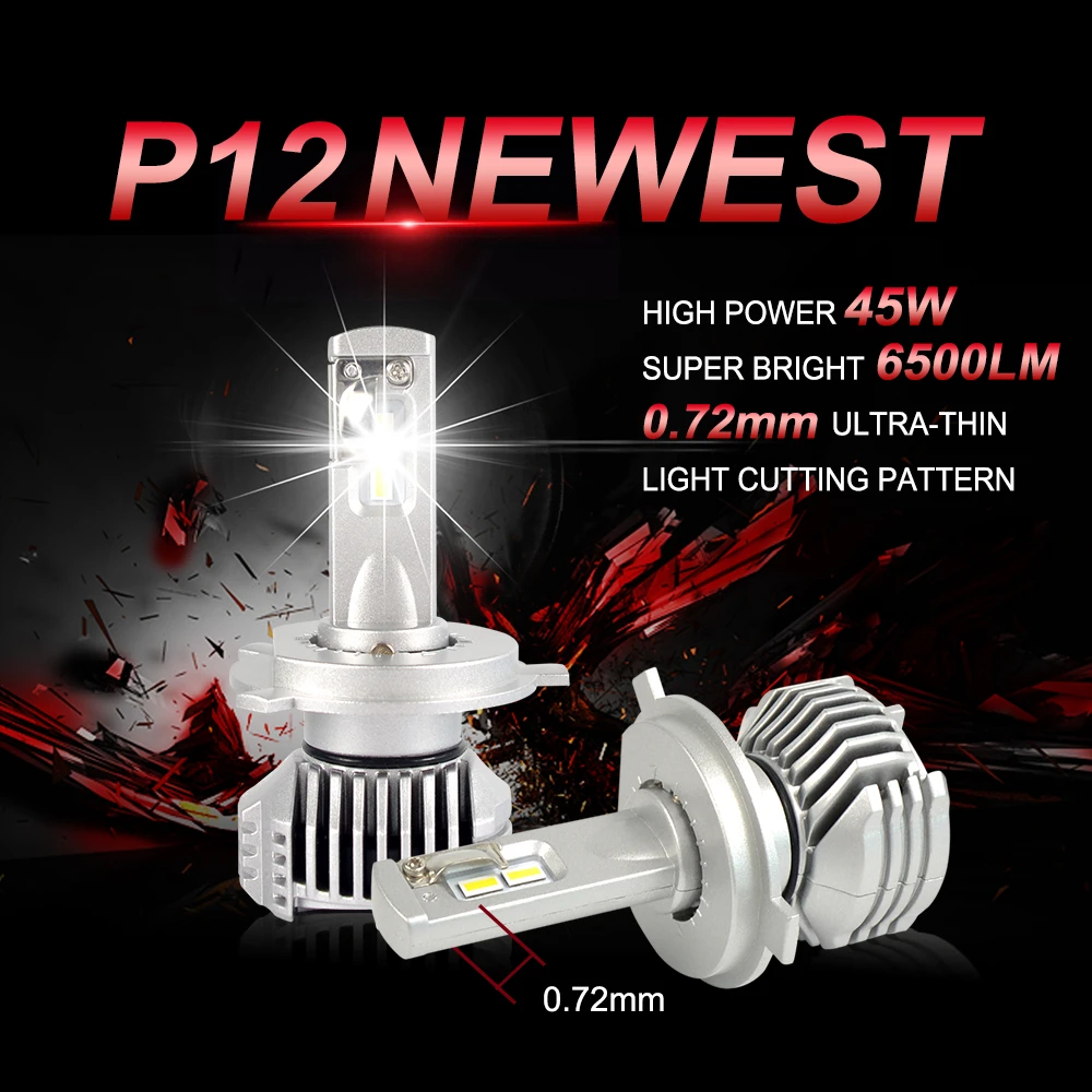 2024 Luxfighter HOT High Quality P12 90 watt 13000lm auto lighting system led headlight bulb h7 h4 hid