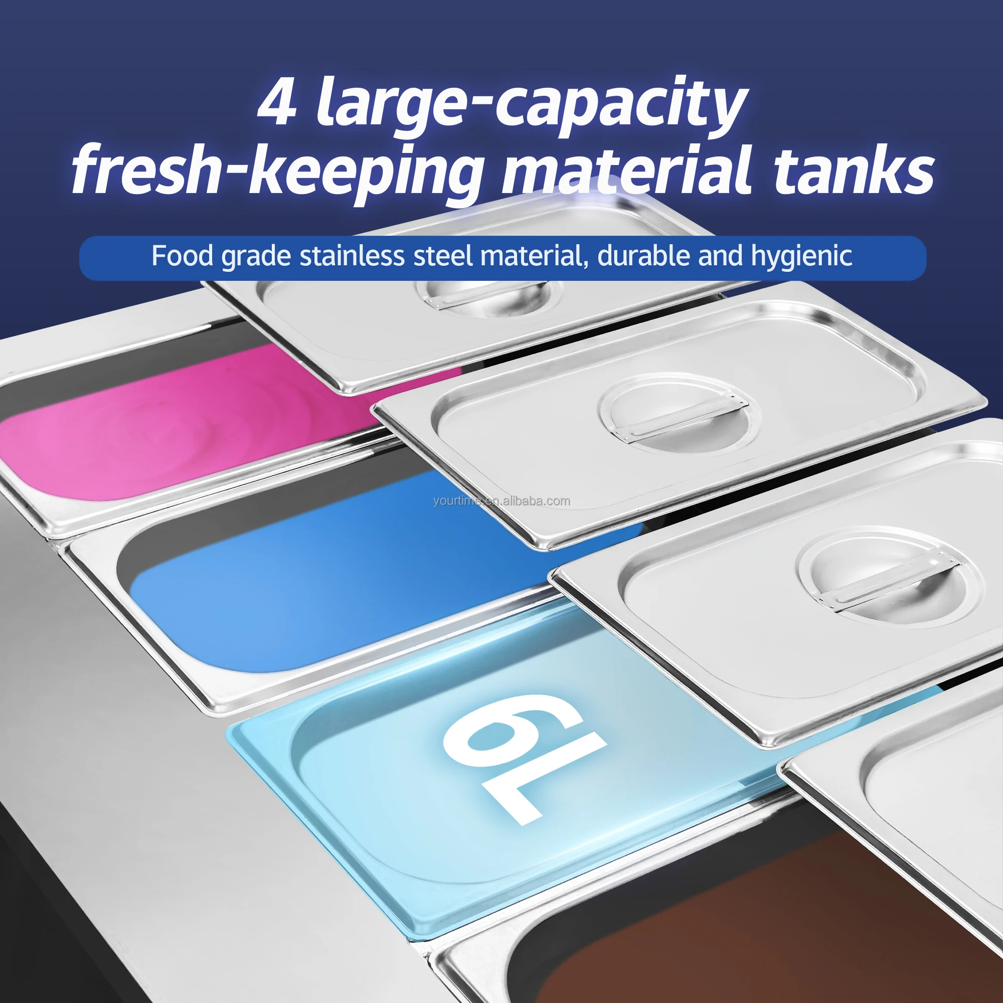 4+3 Mix Flavor Soft Serve 7 Flavors Commercial high production Soft Ice Cream Machine With Air Pump Ice Cream Machines