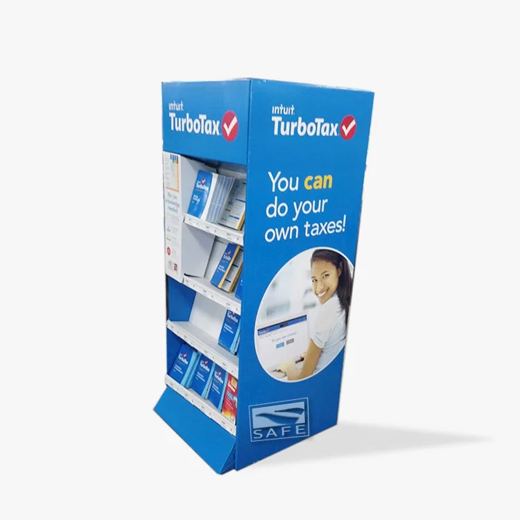 Half Pallet Display For Book  Stationery Store/ Magazine Rack Shelf Cardboard Floor Book Display Stand