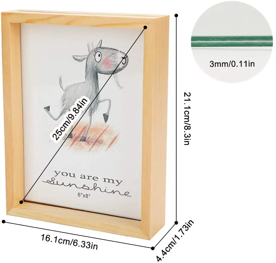 wood glass photo frame