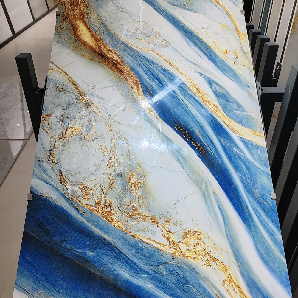 glazed stocked different design of large size slabs floor tiles 600*1200 mm