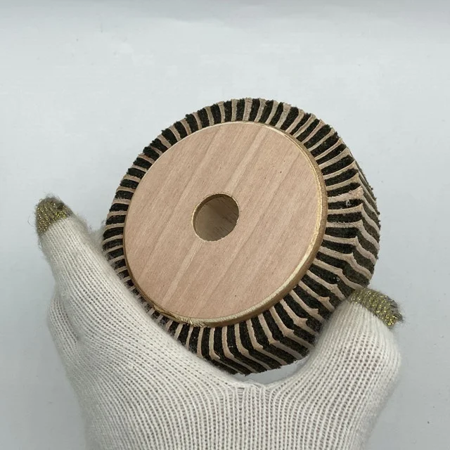 leather felt round brush in leather and cloth material  for leather and shoe industry  giving smoother   as buffing wheel NND110