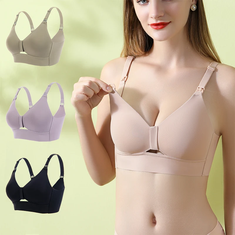 Wholesale Modal 75 95 BC Cup Sexy Hollow-out Pregnancy Woman Breastfeeding Traceless Maternity Brassiere Nursing Bra Clothes