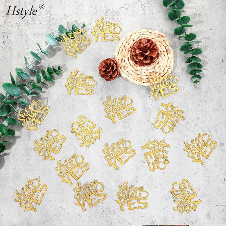 100 Pieces She Said Yes Glitter Confetti with Diamond Ring Table Confetti Wedding Engagement  Party Table Scatter