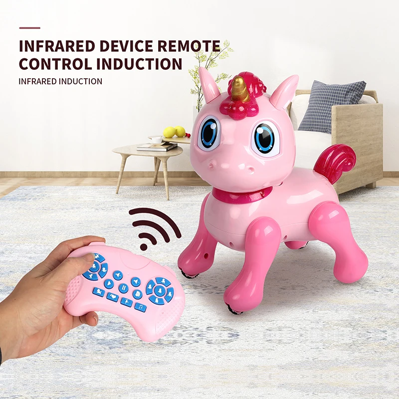 New Arrivals Pink Horse Smart RC Robot Toys Kids Interactive Intelligent Remote Control Animal Robot 2.4G Radio Control Toys