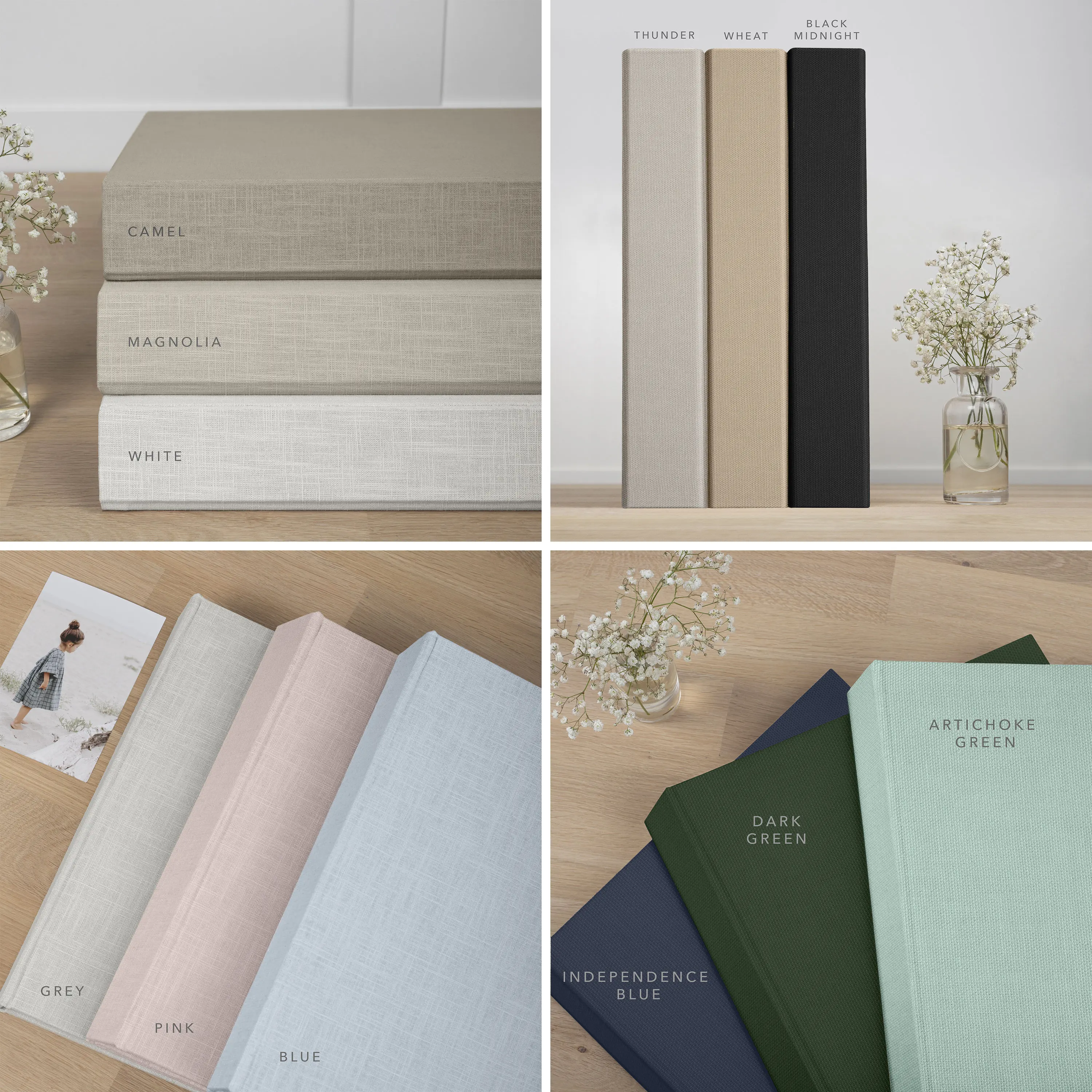 Custom Family Slip In Photo Album Personalized Linen Memory Book Wedding Photo Album with Sleeves