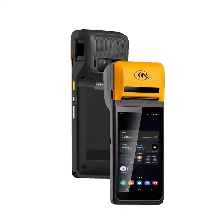 5.99 inch barcode touch screen handheld mobile retail gas station android cash register supermarket pos systems with printer