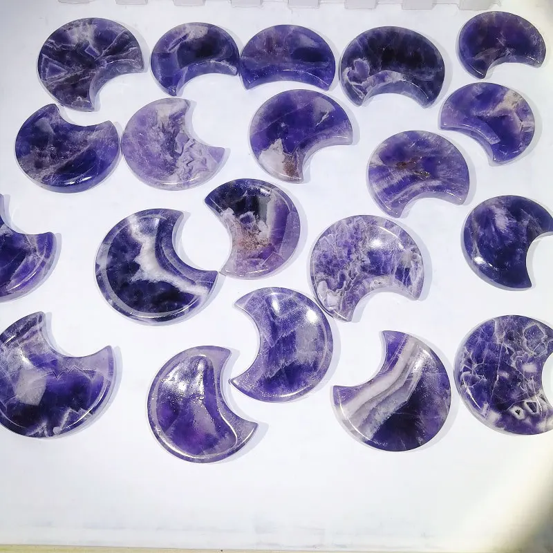 Wholesale Price Hand Polished Bowl Crystals Carving Craft Natural Dream Amethyst Moon Bowl