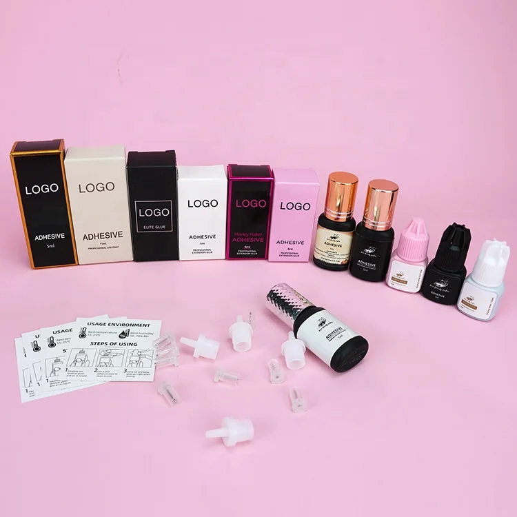 0.5 Sec Lash Extension Glue Adhesive Private Label Lash Glue Waterproof Makeup Tools Mini Strip Eyelash Glue in Black 5ml